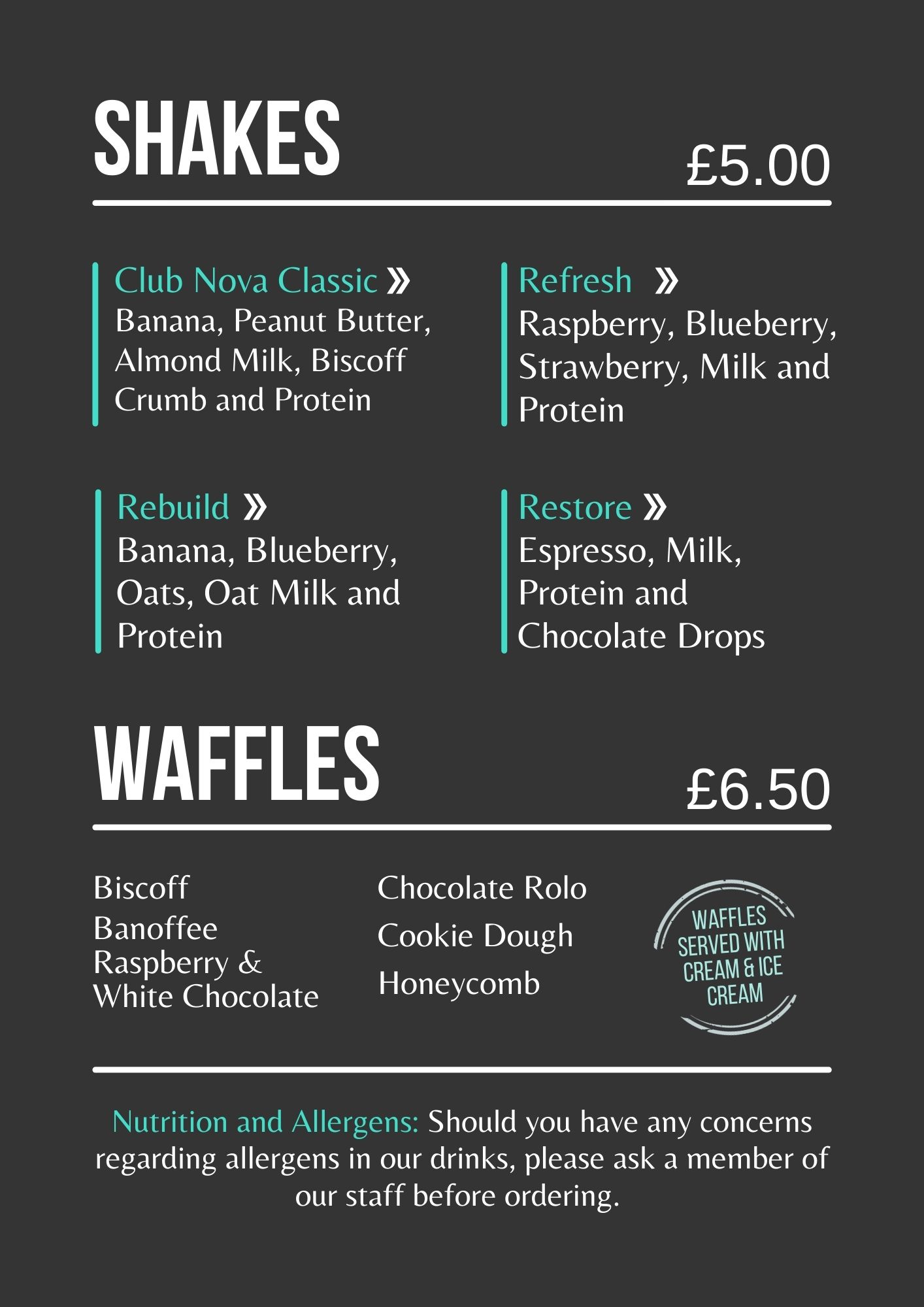 Blackboard style menu