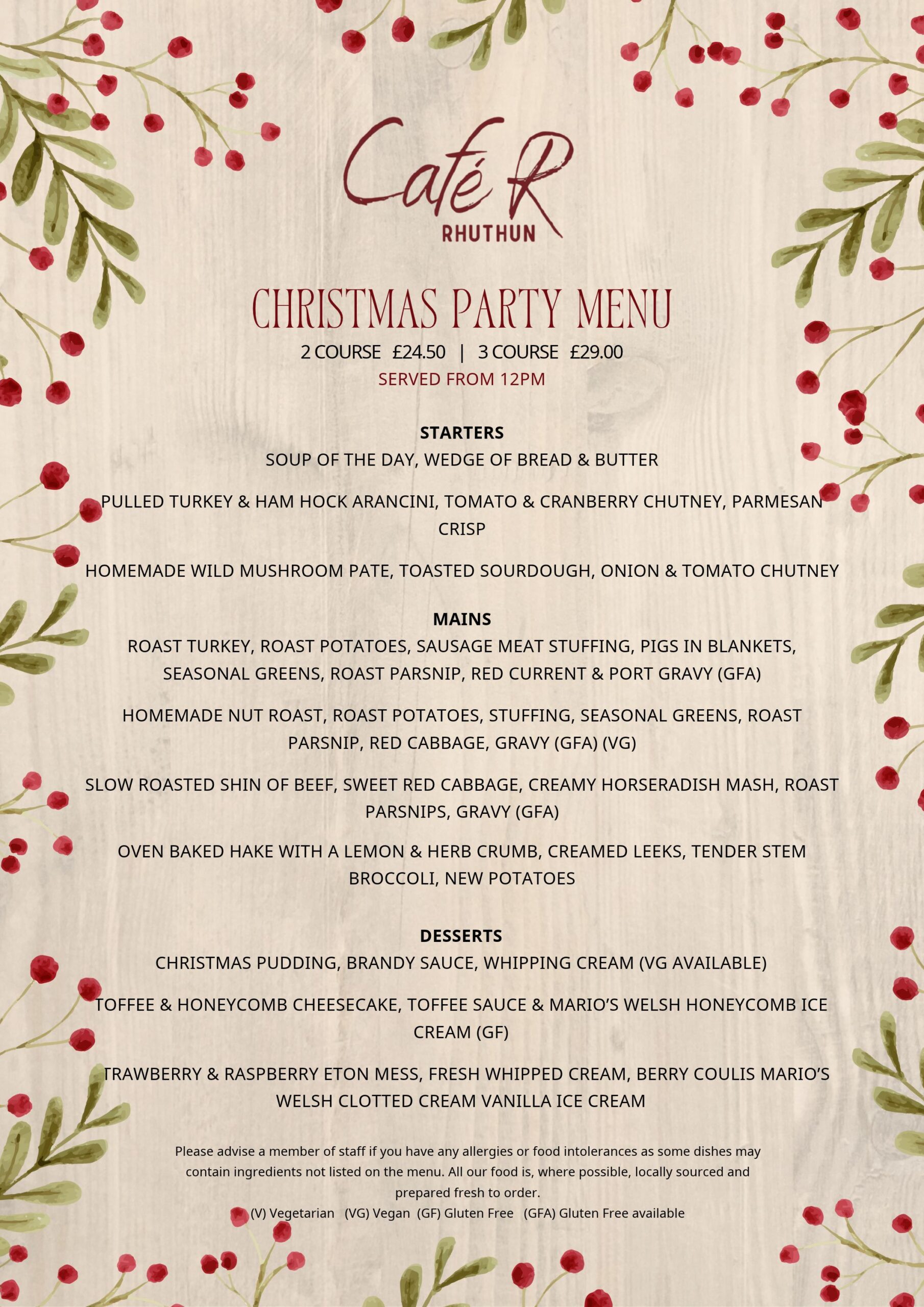 Cafe R – Christmas Party Menu (3)
